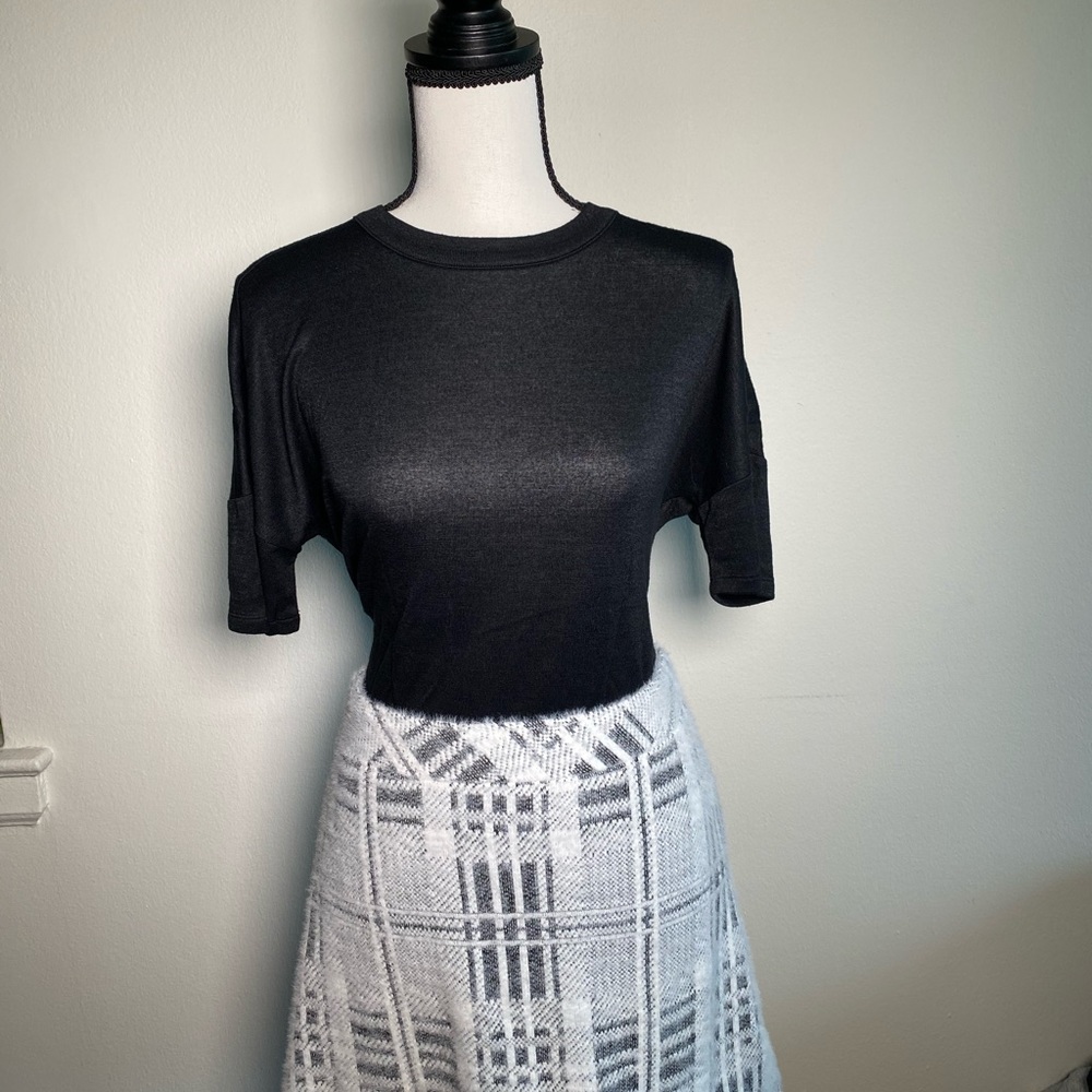 Express New High Waisted Plaid Cozy Mini Skirt